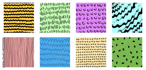 Crosshatch pattern texture set.Vector scribble strokes collection. Doodle shapes. Graphic vector freehand