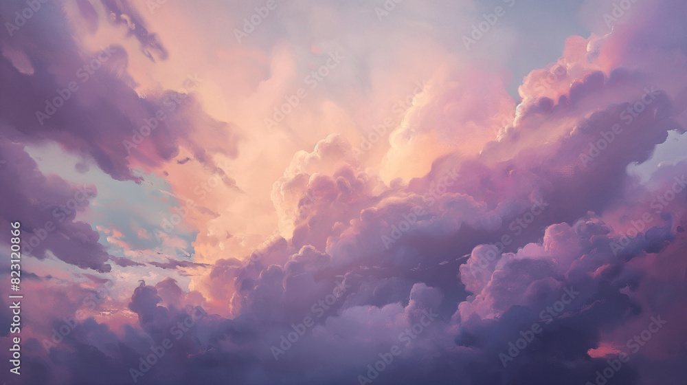 background of renaissance cloud painting Pastel Purple, Pink & Lavender: Dreamy Soft Lighting