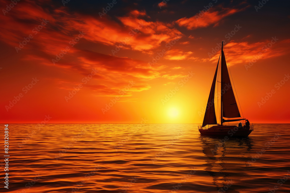 Serene Sunset Sail: Ocean Adventure Awaits