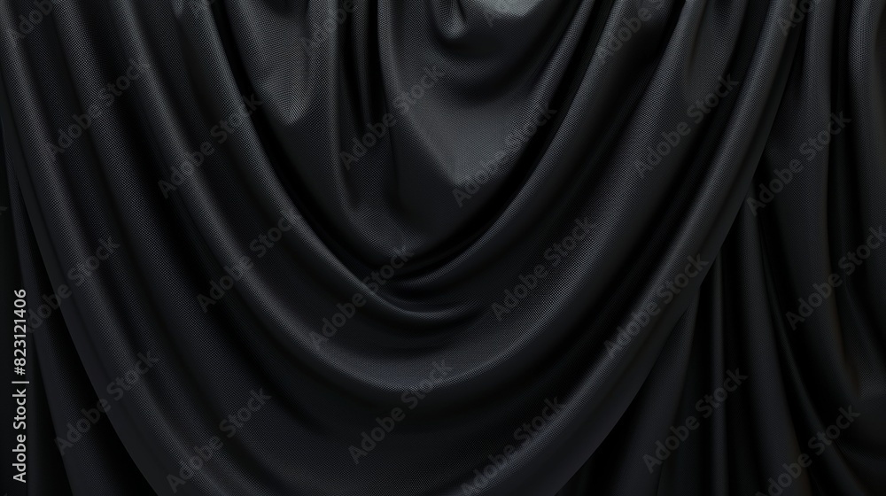 Obraz premium The welcoming letter card template for tropical luxury hotels, spas, restaurants is made up of elegant black fabric drape with pattern background