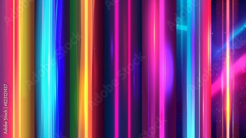Colorful neon glow stick cover design template for entertainment, clubs, music events, brochures, posters, eps10 modern files photo
