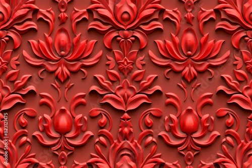 Red seamless wallpaper pattern, copied as a bitmap photo