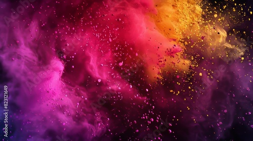 Holi celebration  festival  DJ event colorful paint powder splash background illustration