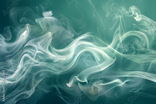 Smoke swirls in the air on a dark background photo