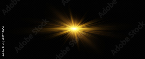 Wallpaper Mural Shining golden stars. Light effects, glare, bokeh, glitter, explosion, golden light. Vector illustration.	 Torontodigital.ca