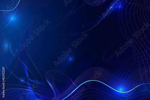 abstract dark blue background with dynamic geometric shapes and lines sports banner © Lucija