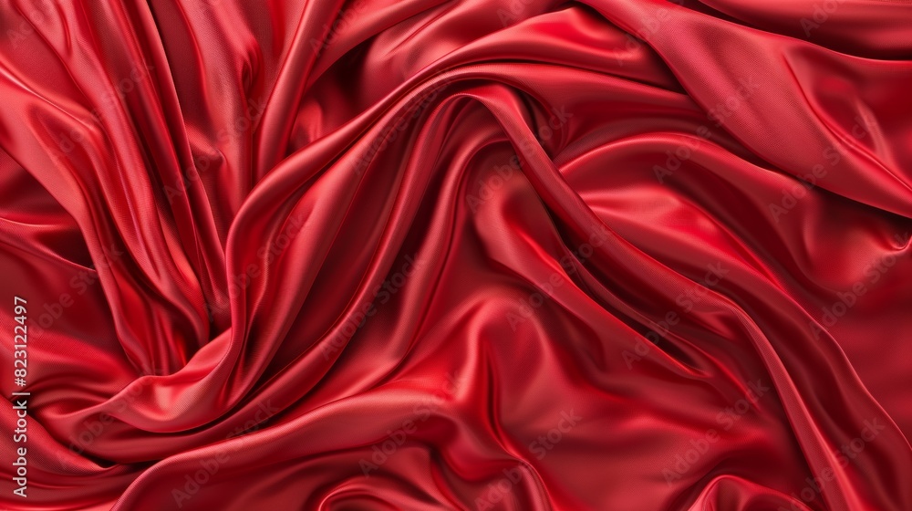This mockup modern features realistic red luxury satin cloth drapes on a business card This mockup modern features realistic red luxury satin cloth drapes on a business card