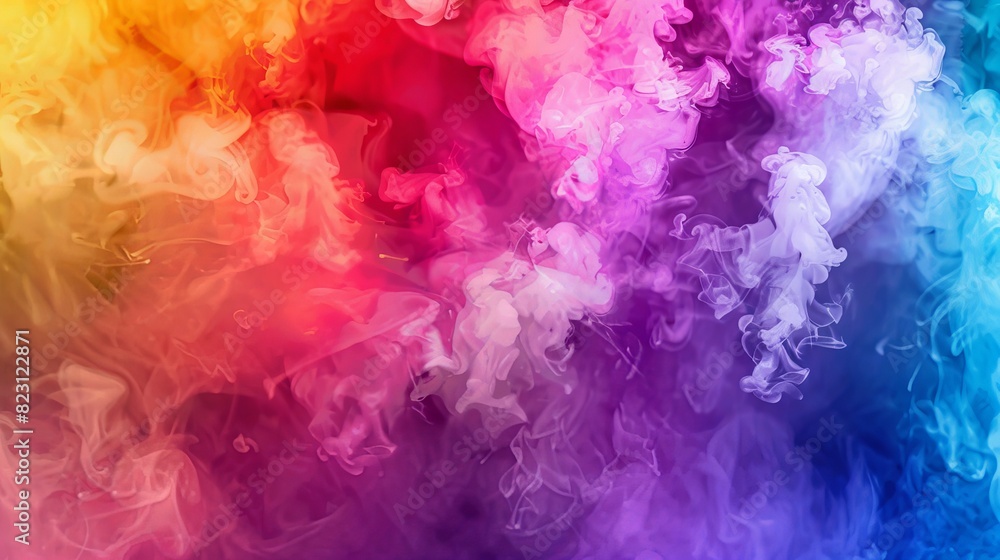 Flyer template in color with transparent smoke Flyer template in color with transparent smoke