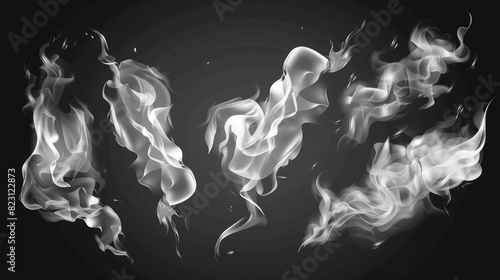 Transparent smoke on a monochrome modern background