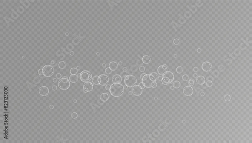 Realistic soap bubbles.Flying bubbles on a transparent background.	