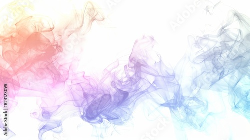 Smoke with transparent colors on a white background