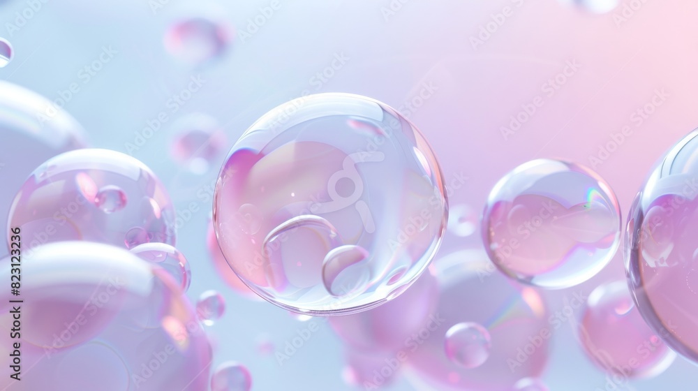 Design of a modern background with an abstract 3D render of a bubble Design of a modern background with an abstract 3D render of a bubble
