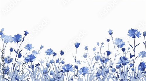 Cards with cornflowers for invitations, weddings, birthdays, and Easter photo