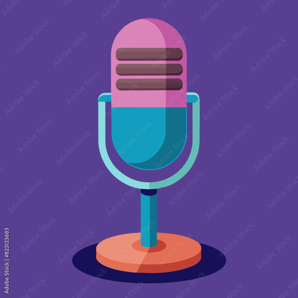 microphone icon on button logo vector illustration microphone icon on button logo vector illustration