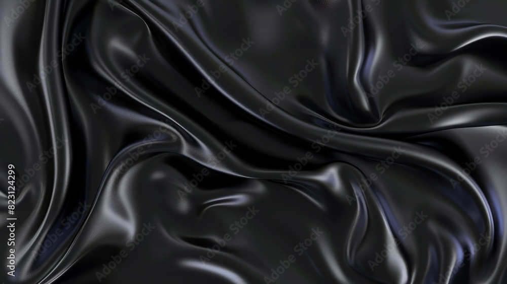 Backgrounds with folds and waves of black silk or latex, luxurious textile decoration for posters, banners or covers. Backgrounds with folds and waves of black silk or latex, luxurious textile decoration for posters, banners or covers.