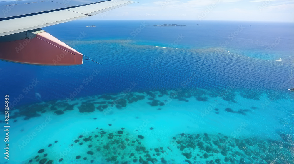 Aerial View of Tropical Paradise from Flight Aerial View of Tropical Paradise from Flight