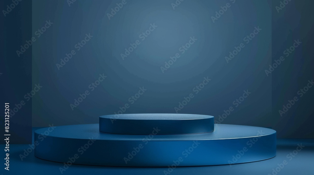 The blue platform podium template is a realistic modern template for presenting products The blue platform podium template is a realistic modern template for presenting products