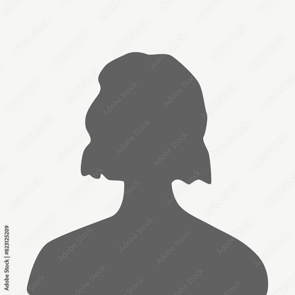 Flat illustration in gray color. Avatar, user profile, person icon, profile picture. Suitable for social media profiles, icons, screensavers and as a template...