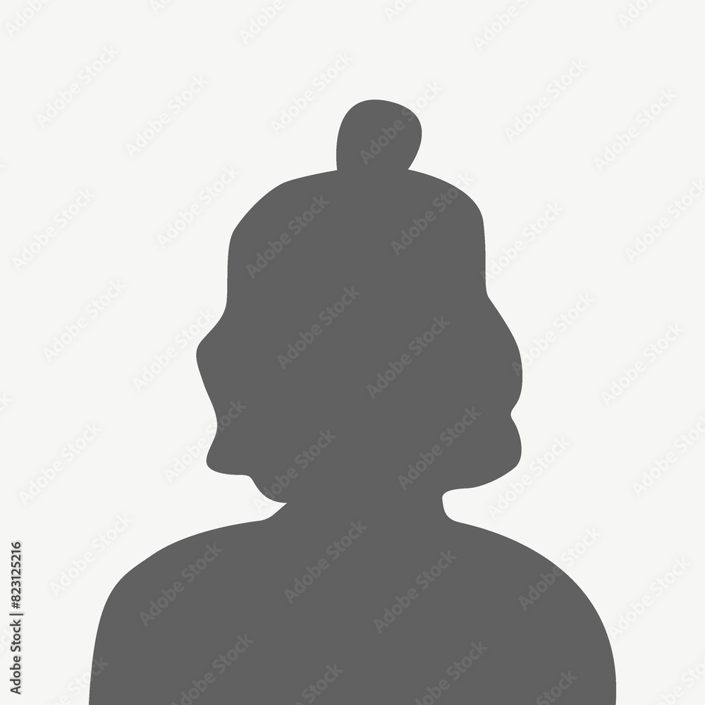 Flat illustration in gray color. Avatar, user profile, person icon, profile picture. Suitable for social media profiles, icons, screensavers and as a template...