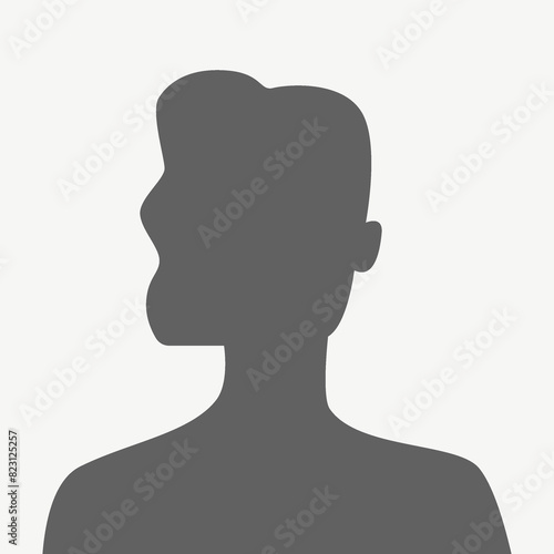 Flat illustration in gray color. Avatar, user profile, person icon, profile picture. Suitable for social media profiles, icons, screensavers and as a template...