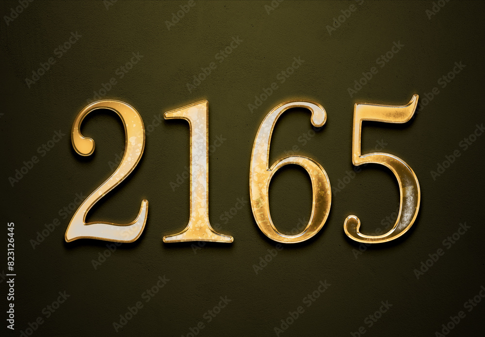Old gold effect of 2165 number with 3D glossy style Mockup. Old gold effect of 2165 number with 3D glossy style Mockup.