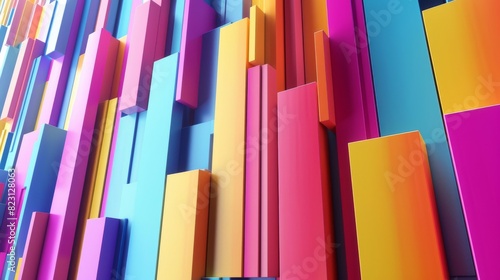 The video features a vertical abstract animation, a colorful geometric background, a 3D render, and a 4K seamless loop