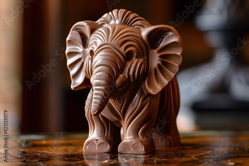 sculpture of a elephan frome chocolate photo