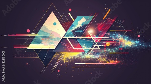 Abstract geometric shapes in vibrant colors