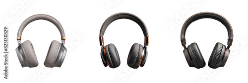 Elegant Headphone with Transparent Background cutout, PNG file