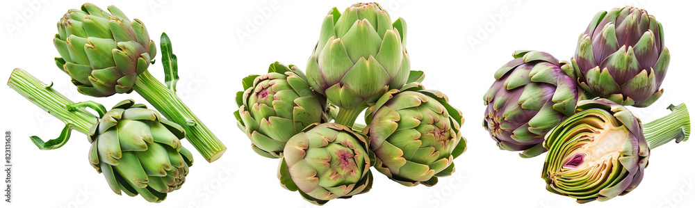 Artichoke bundle isolated on a white background Artichoke bundle isolated on a white background