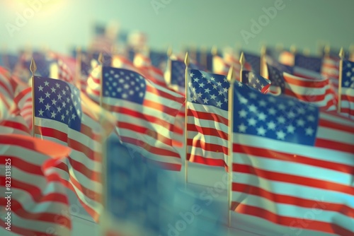 3d rendering USA independence day illustration with generative ai