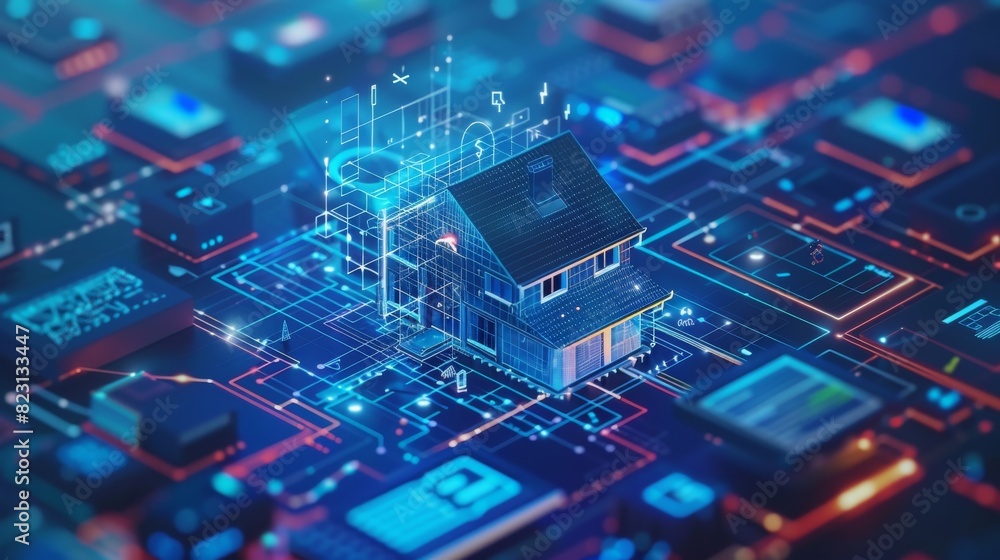 Integrated smart home system controlled by smart phone. Internet of Things. Internet of things. Integrated smart home system controlled by smart phone. Internet of Things. Internet of things.