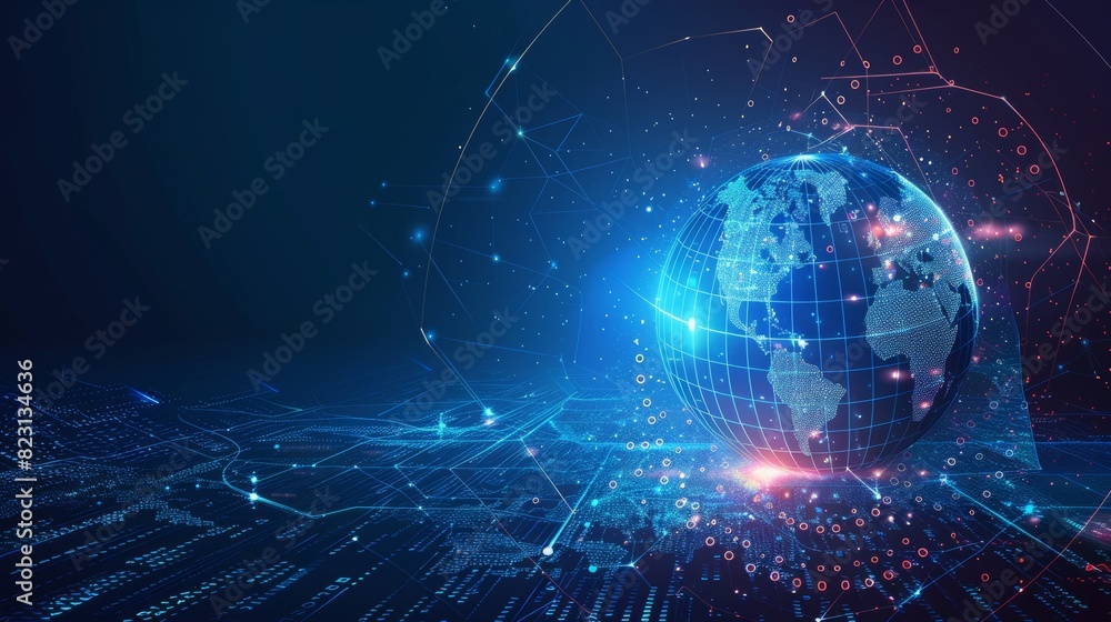 Glowing planet with dark dots and light background. Conceptual illustration of an Earth day globe. 3D sci-fi interface with holographic globe for a dashboard. Holographic globe in the style of a Glowing planet with dark dots and light background. Conceptual illustration of an Earth day globe. 3D sci-fi interface with holographic globe for a dashboard. Holographic globe in the style of a