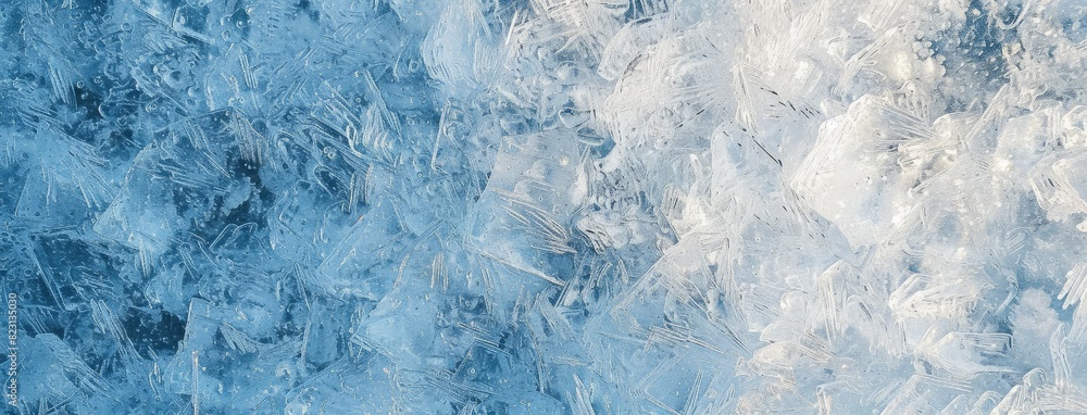 Abstract Close-Up of Frost Ice Crystal Patterns