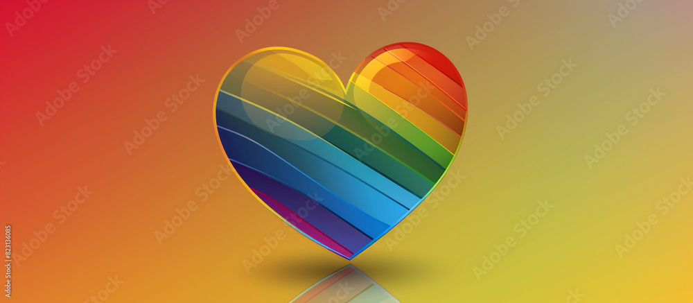 Sweeping rainbow-colored heart on a Pride-themed gradient, designed for wide text placement. Sweeping rainbow-colored heart on a Pride-themed gradient, designed for wide text placement.