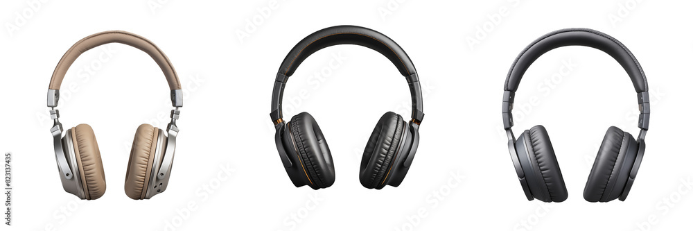 Elegant Headphone with Transparent Background cutout, PNG file Elegant Headphone with Transparent Background cutout, PNG file
