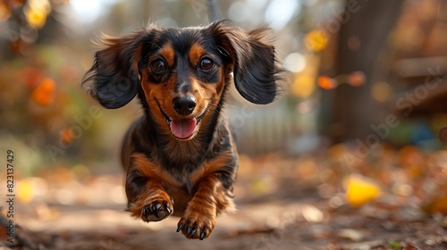 lively outdoor festival charismatic dachshund named Oscar showcases his impressive trick repertoire enthralled audience his agility intelligence earning him accolades and admiration from all who watch photo