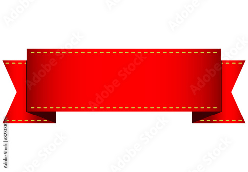 red shiny thick title ribbon
