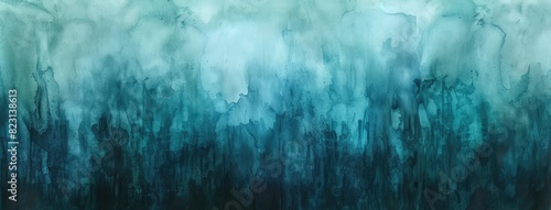 Abstract Blue Watercolor Forest Background