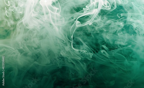 Abstract Green Smoke and White Ink Vapor Texture