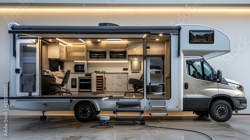 A large white van with a large window on the side