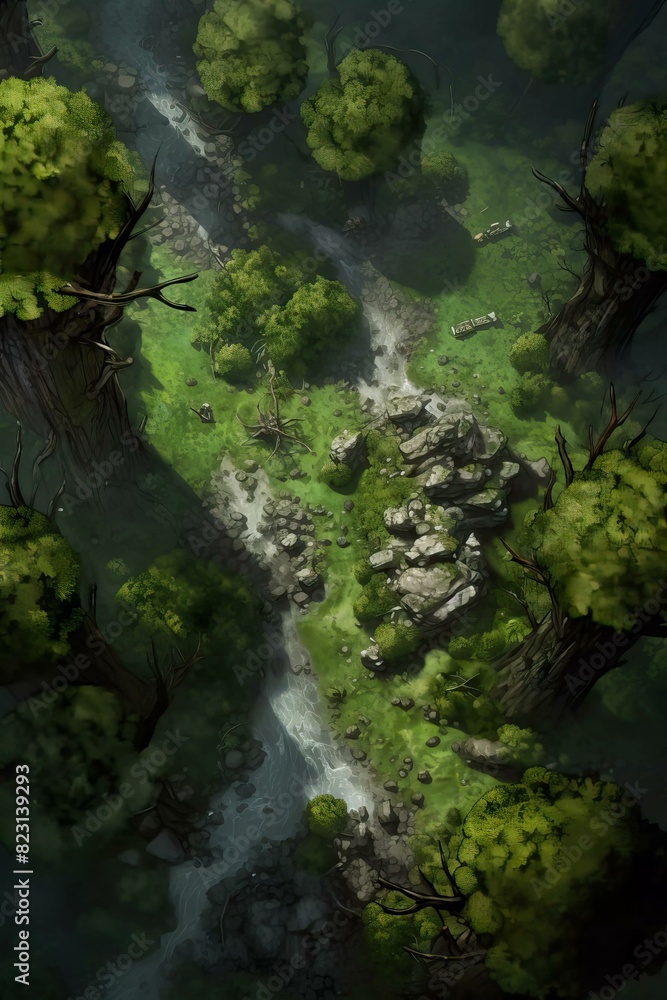 DnD Battlemap Sacred Grove - A Peaceful Clearing in the Forest DnD Battlemap Sacred Grove - A Peaceful Clearing in the Forest