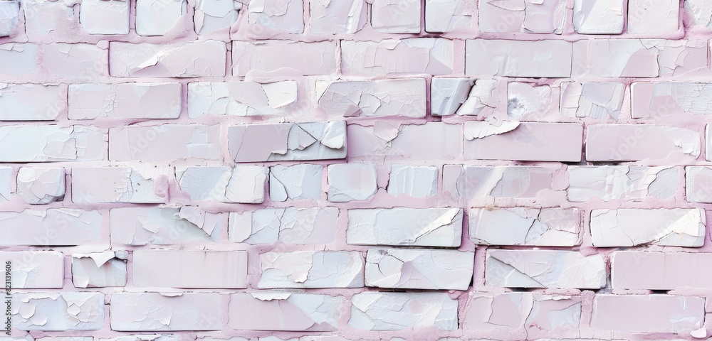 Pink Brick Wall with Peeling Paint Texture Pink Brick Wall with Peeling Paint Texture