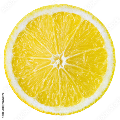 Lemon fruit slice isolated png. Lemon slice top view on transparent background. PNG format. Lemon slice no background. Full depth of field.