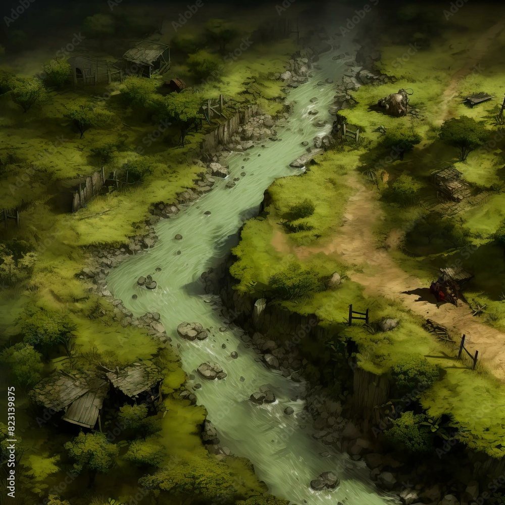 DnD Battlemap Mere of Dead Men Aerial View: Captivating Swampland. DnD Battlemap Mere of Dead Men Aerial View: Captivating Swampland.