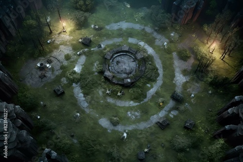 DnD Battlemap Stone Circles in a Cursed Meadow
