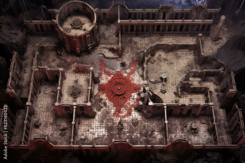 DnD Battlemap Menacing Citadel in a Demonic War - A dark fortress surrounded by infernal forces. DnD Battlemap Menacing Citadel in a Demonic War - A dark fortress surrounded by infernal forces.