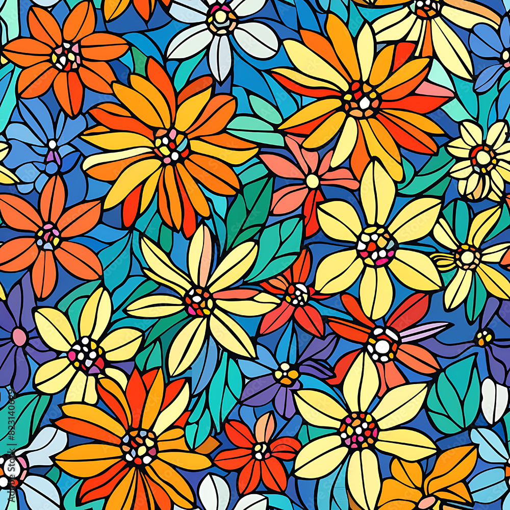 Stained Glass Colorful seamless patterns Stained Glass Colorful seamless patterns