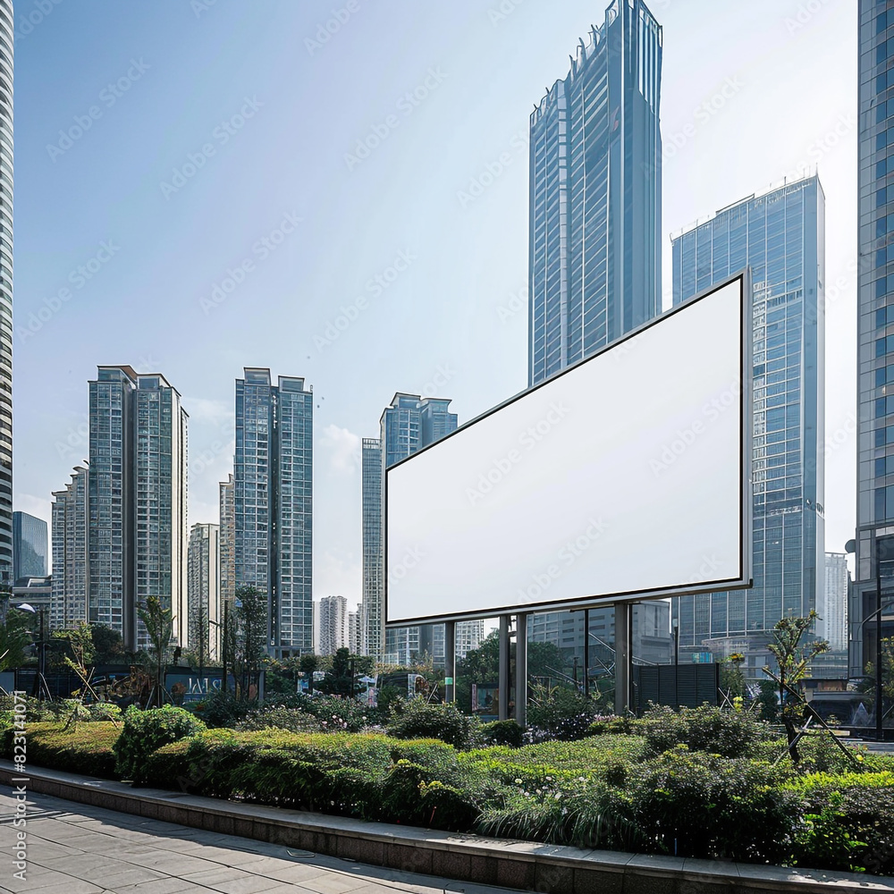 Modular blank billboards offer customizable space in a commercial development area. Modular blank billboards offer customizable space in a commercial development area.