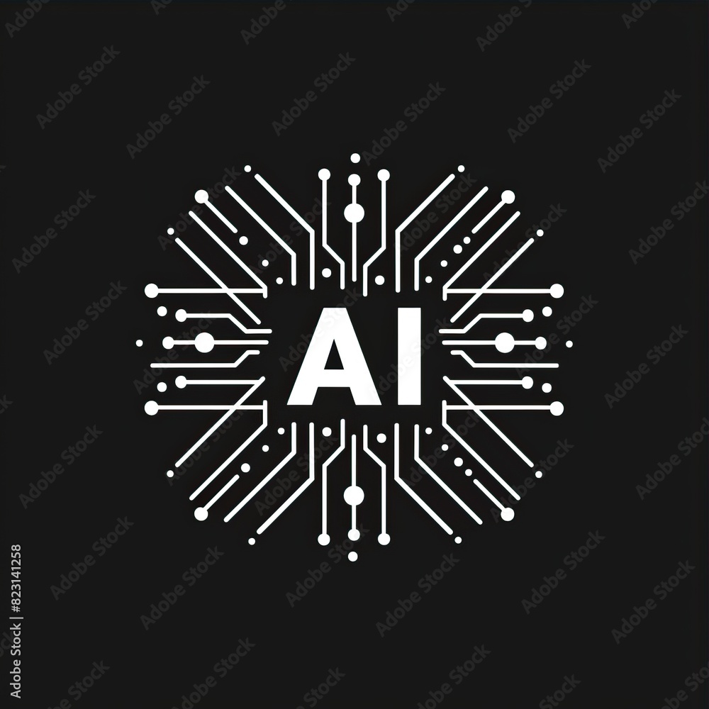 Colorful AI tech logo. High quality AI generated image Colorful AI tech logo. High quality AI generated image